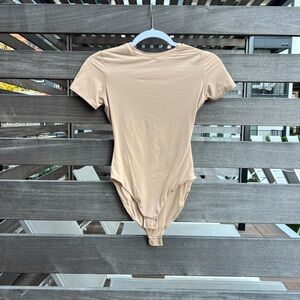 Beige Short Sleeve Bodysuit
